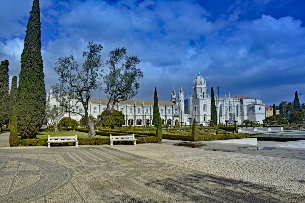 Panoramic view of the Jerónimos Monastery in Lisbon