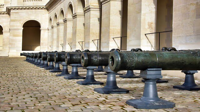 Cannons display at Invalides Museum